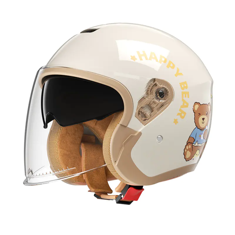 B08 Helm Sepeda Motor Wajah Terbuka Helm Motocross Visor Ganda untuk Berkendara Jalanan