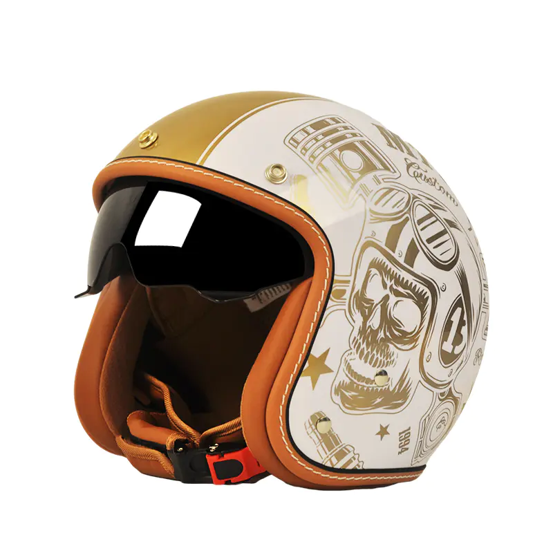 Helm Motocross Helm Sepeda Motor Wajah Terbuka Retro Bersertifikat DOT MT901