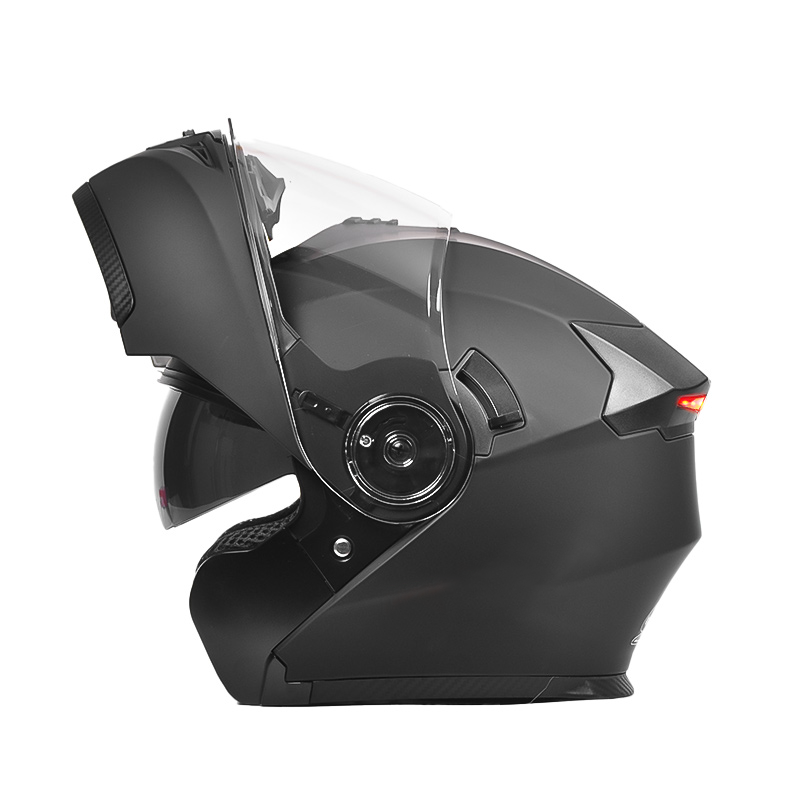 Helm sepeda motor lampu belakang keselamatan LED 108 helm Flip Up bersertifikat DOT
